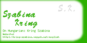 szabina kring business card